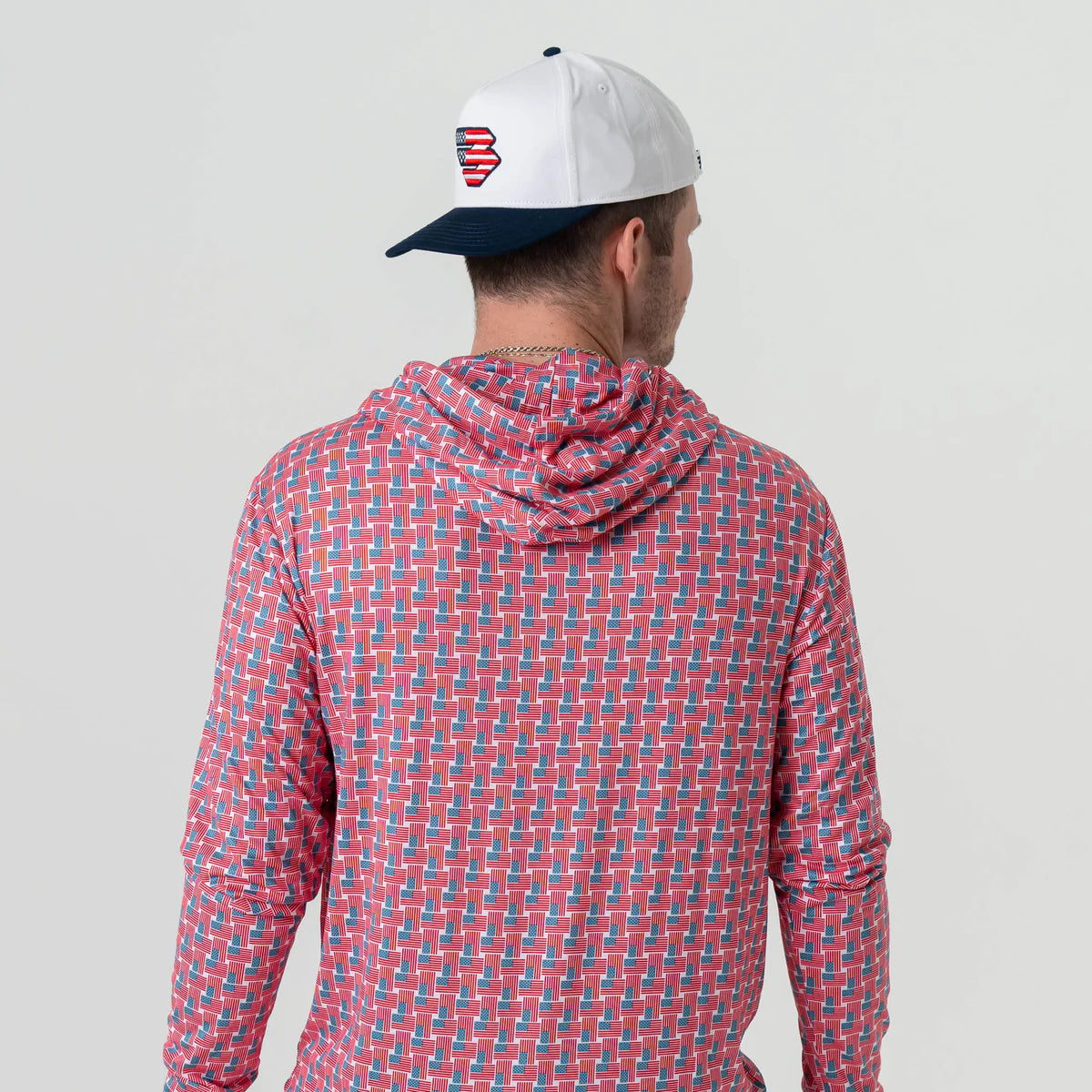 American Flag Print Burlebo Performance Hoodie