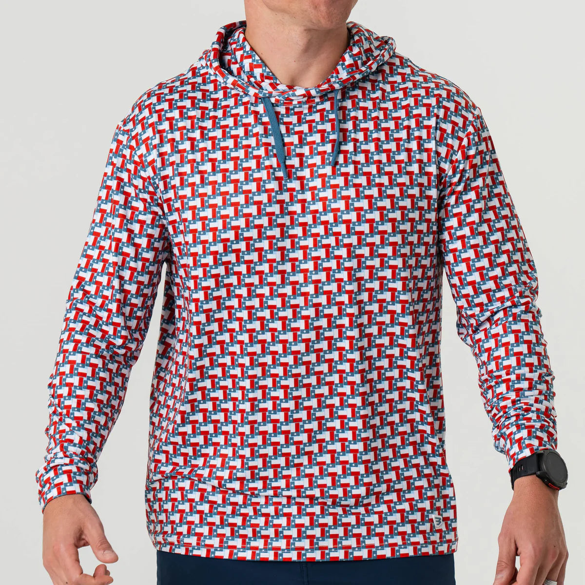 Texas Flag Print Burlebo Performance Hoodie