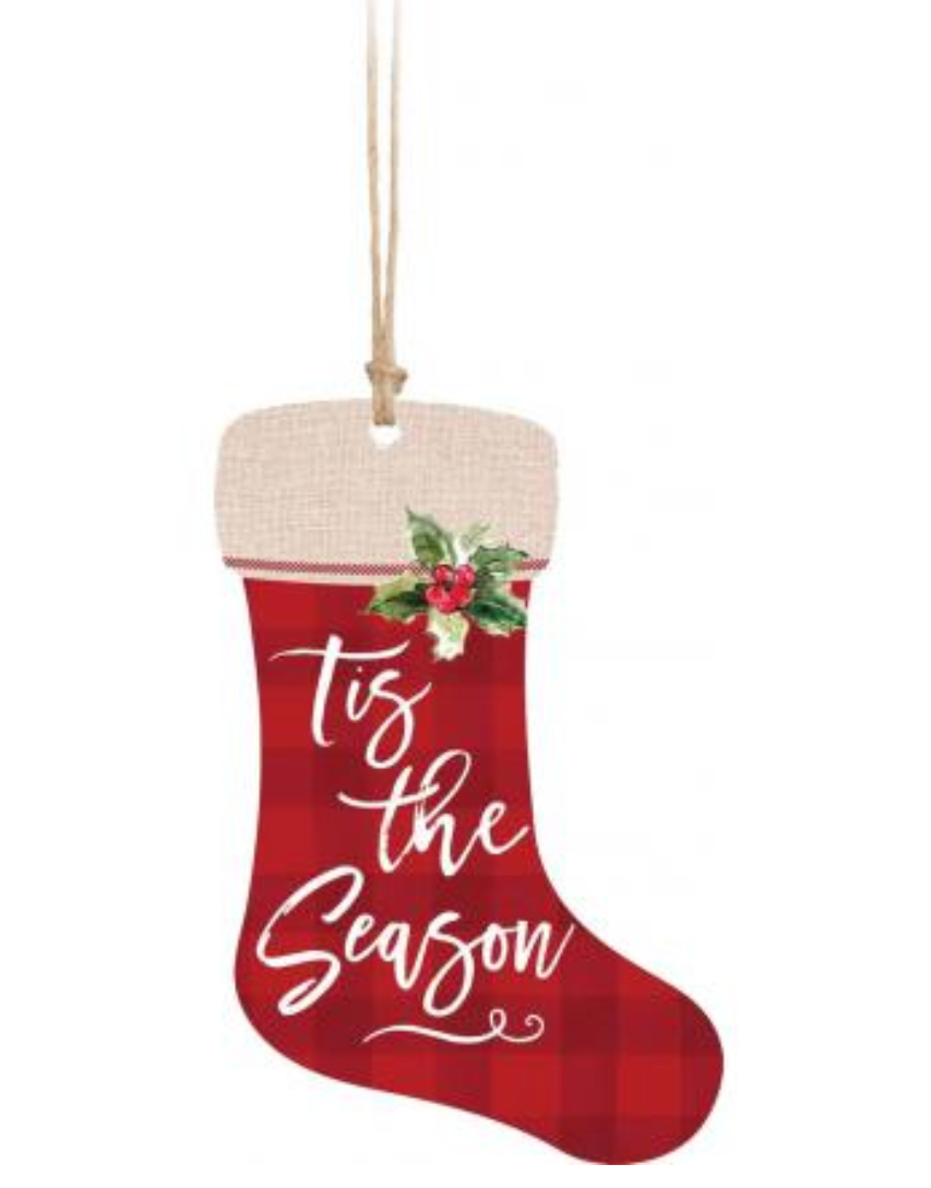Tis The Season Wooden Ornament