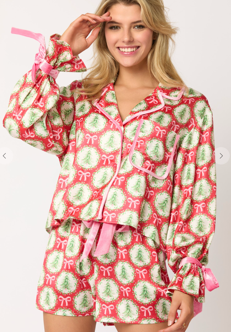 50% Off - Oh Christmas Tree Red PJ Set