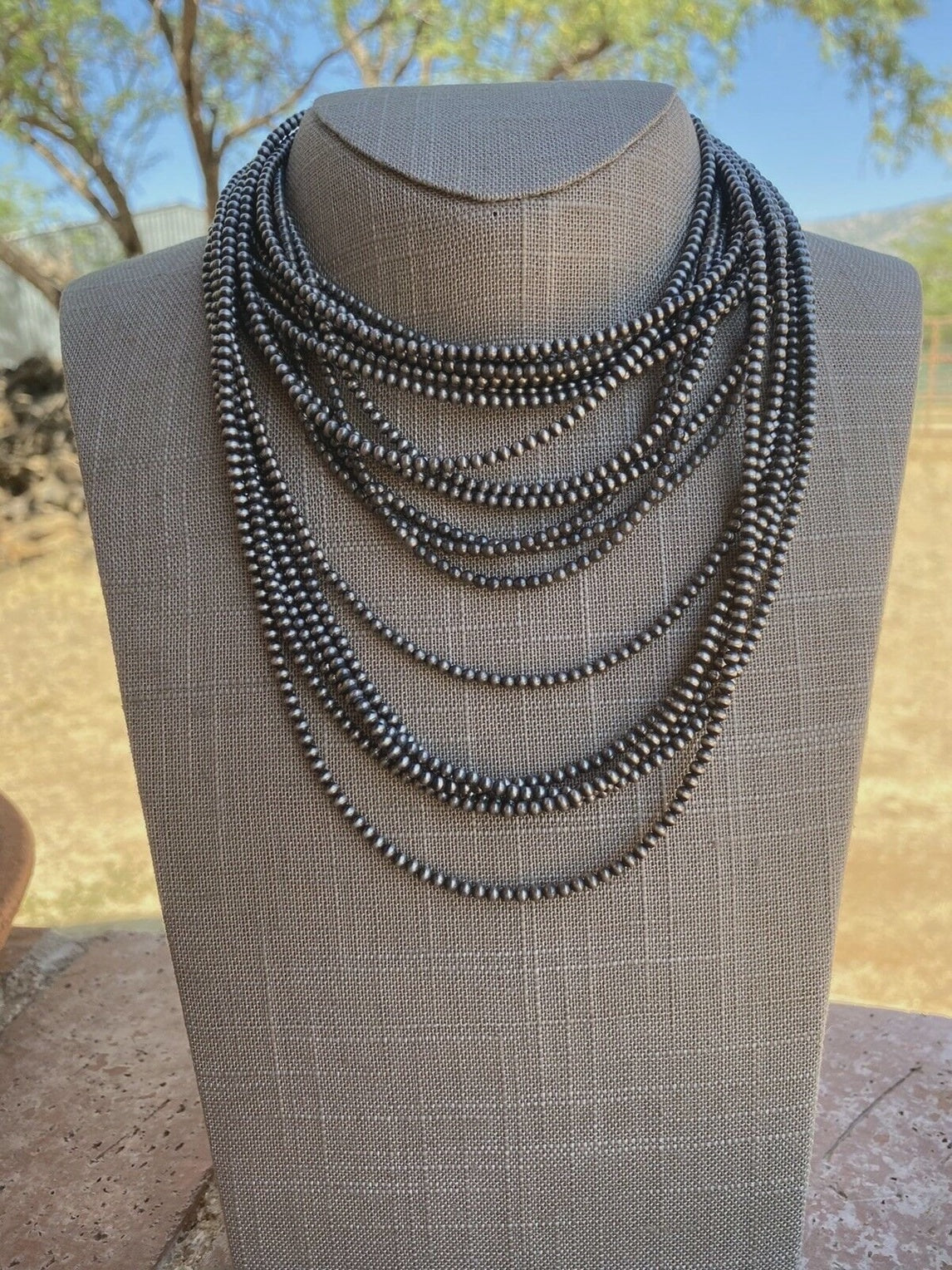 3MM Sterling Silver Navajo Pearl Necklace