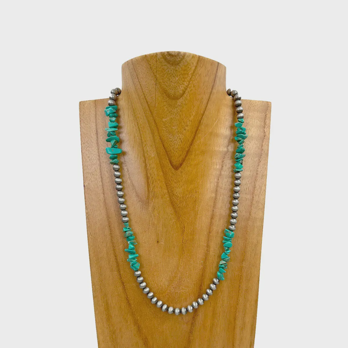 Green & Silver Beaded Necklace