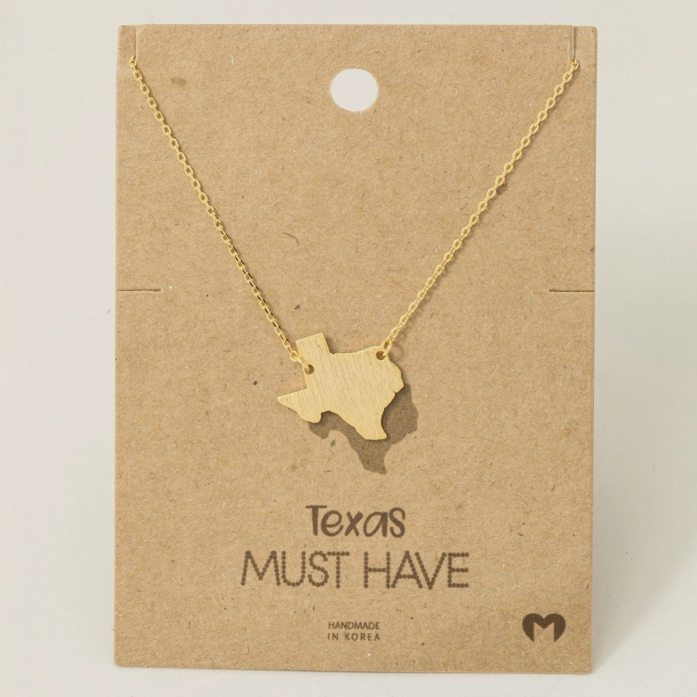 Gold Dipped Texas State Necklace