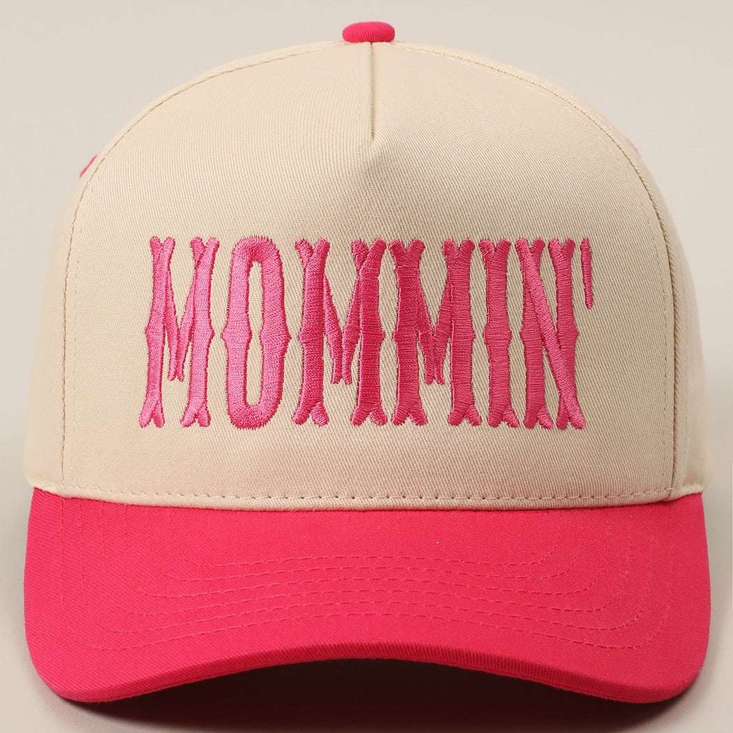 Mommin' Hot Pink Embroidered Trucker Hat