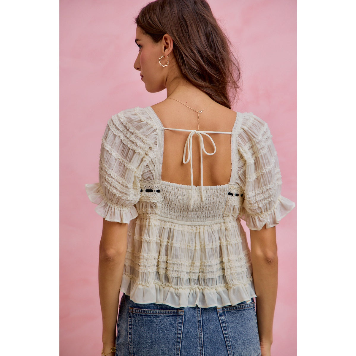 Couldn’t Be Me Cream Ruffled Blouse