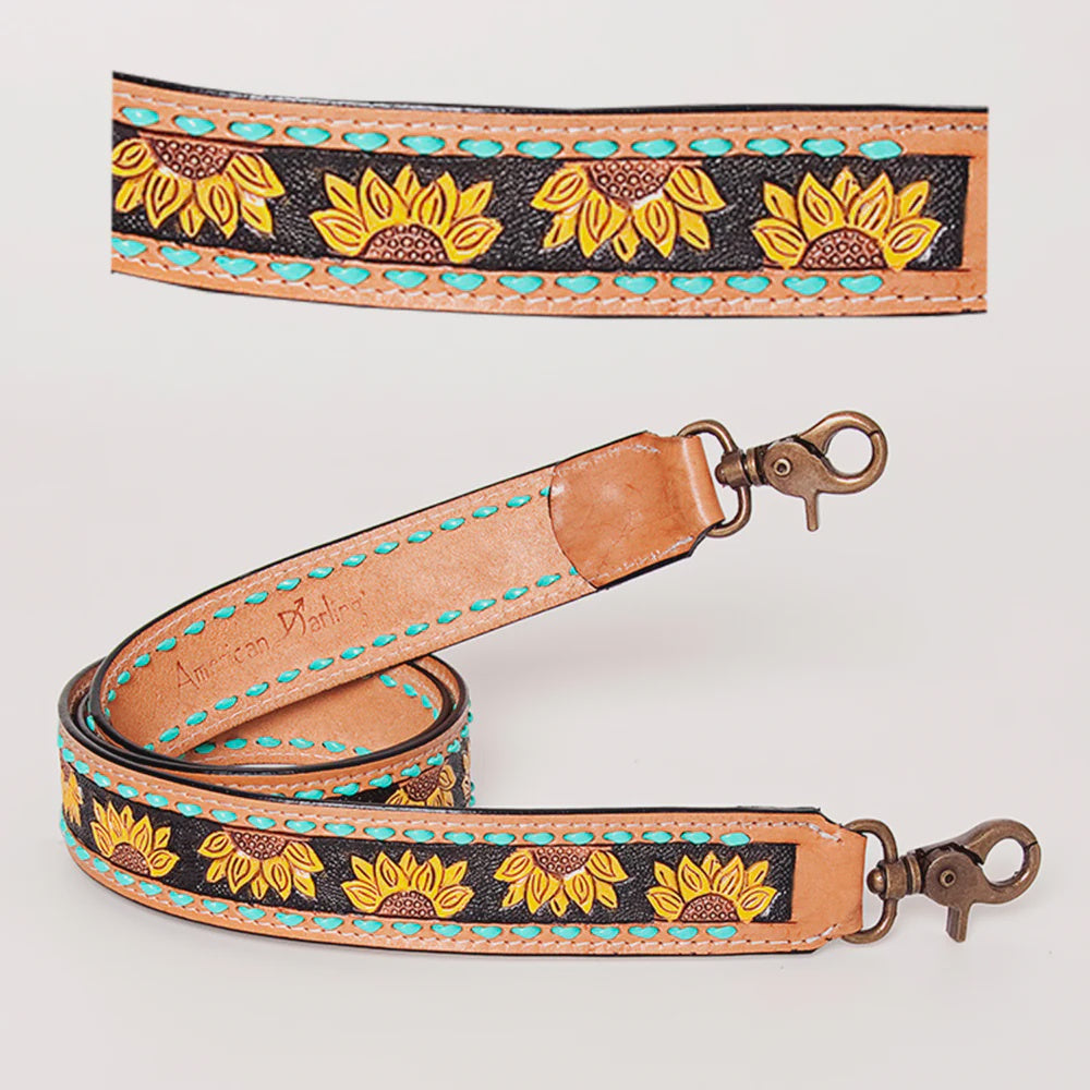 American Darling Tooled Leather Purse Strap