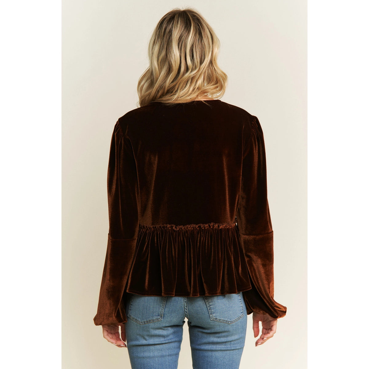 Meet Me At The Vineyards Rust Velvet Blouse