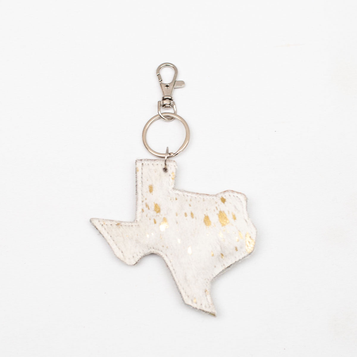 Texas Metallic Hide Keychain