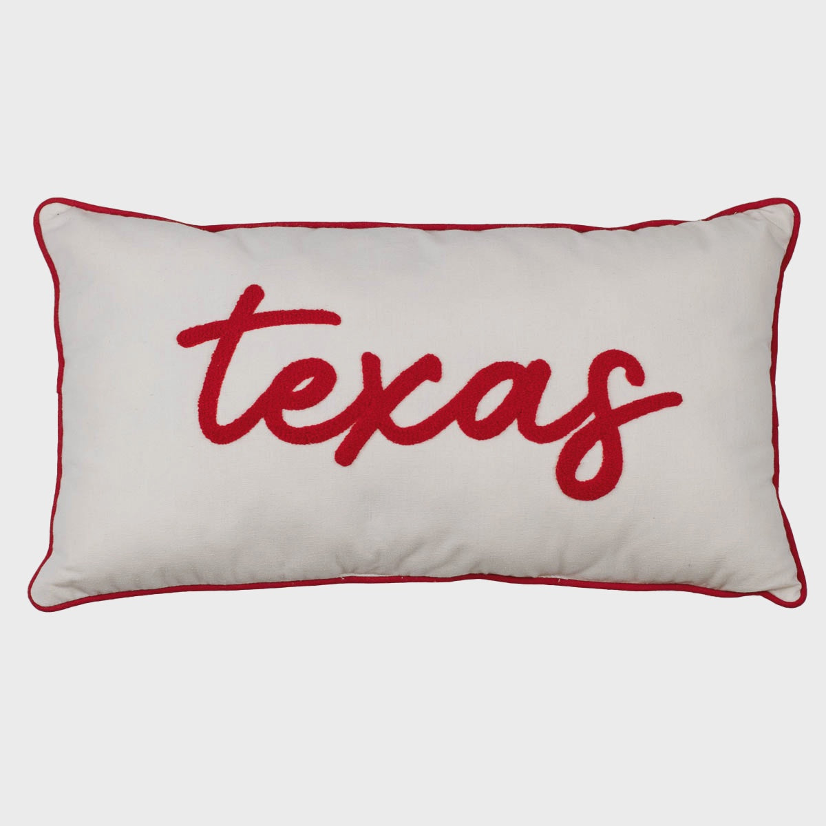 Red Embroidered Texas Pillow