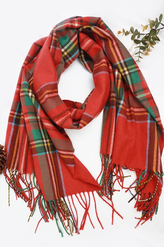 Under The Mistletoe Red Plaid Scarf