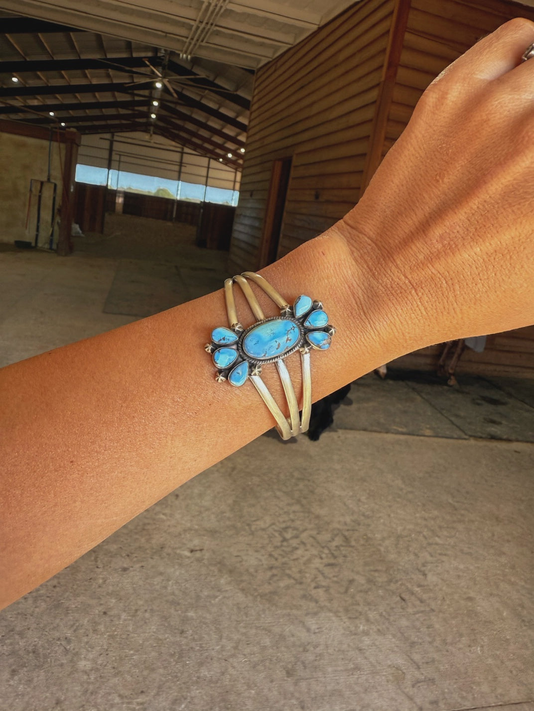 Sterling Silver Golden Hills Turquoise Cuff