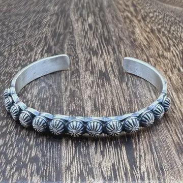 Navajo Handmade Sterling Silver Stacker Cuff