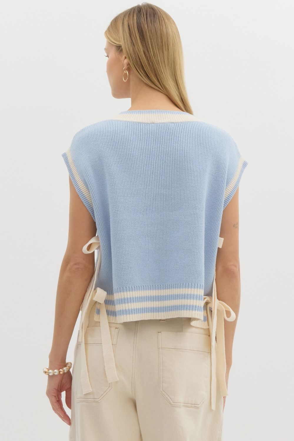 50% Off - Very Sweet Of You Blue Knit Sweater Vest