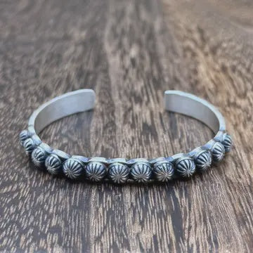 Navajo Handmade Sterling Silver Stacker Cuff