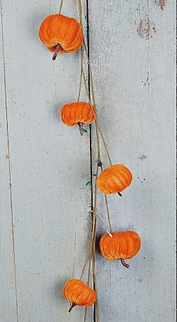 50% Off - Velvet Pumpkin Garland