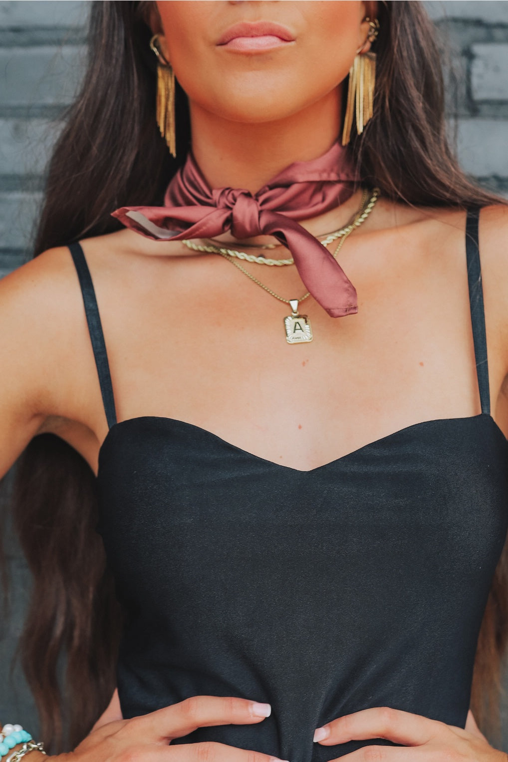 Rust Satin Wild Rag