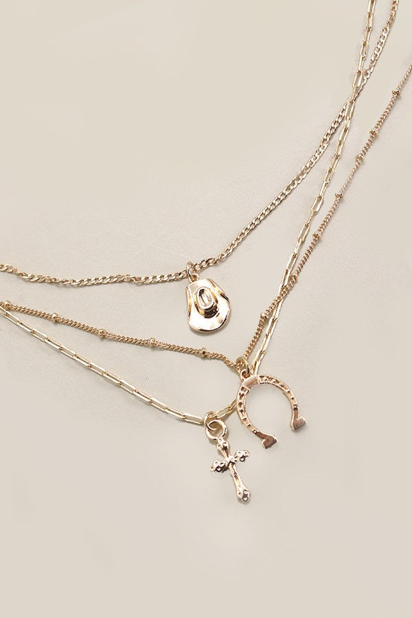 Gold Western Charm Necklace