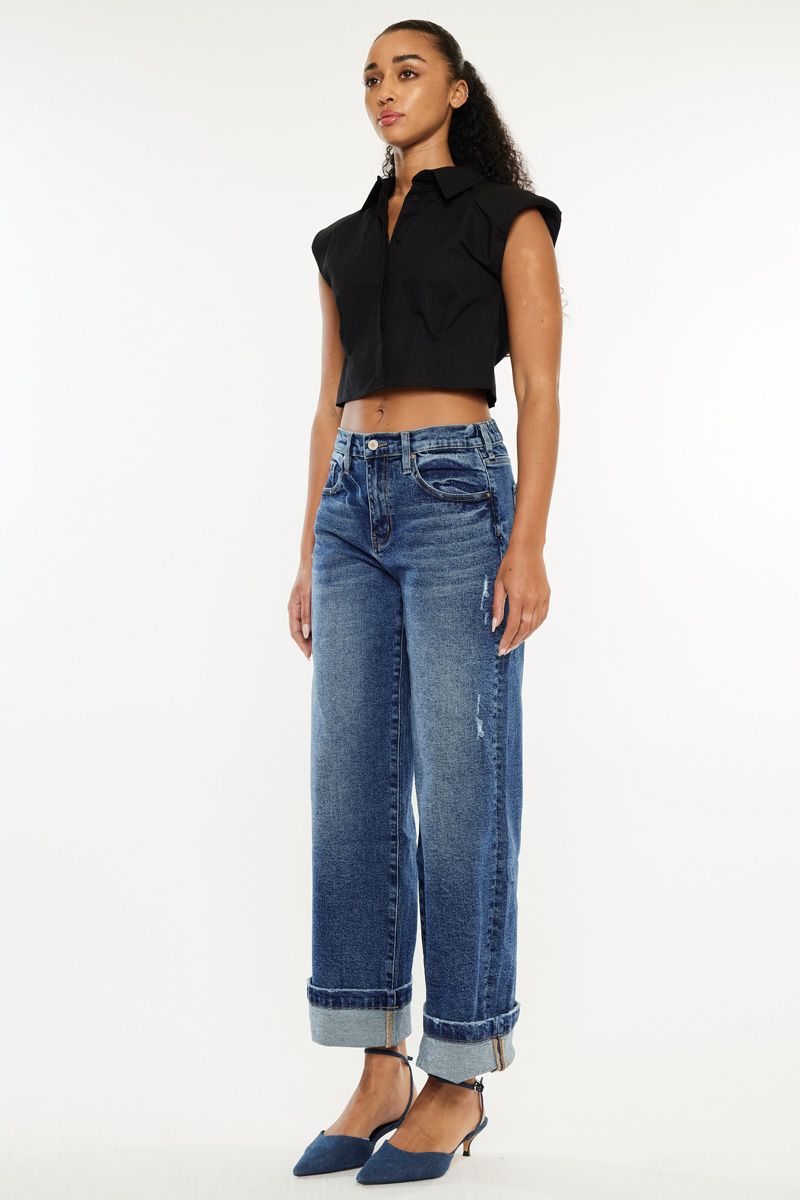 40% Off - Don't You Dare Dark Wide Leg KanCan Jeans