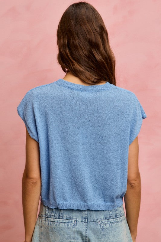 It Shore Is A Good Life Flag Knit Top