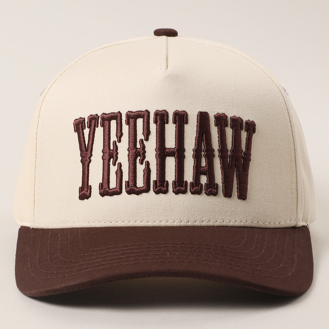 Brown Yeehaw Embroidered Trucker Hat