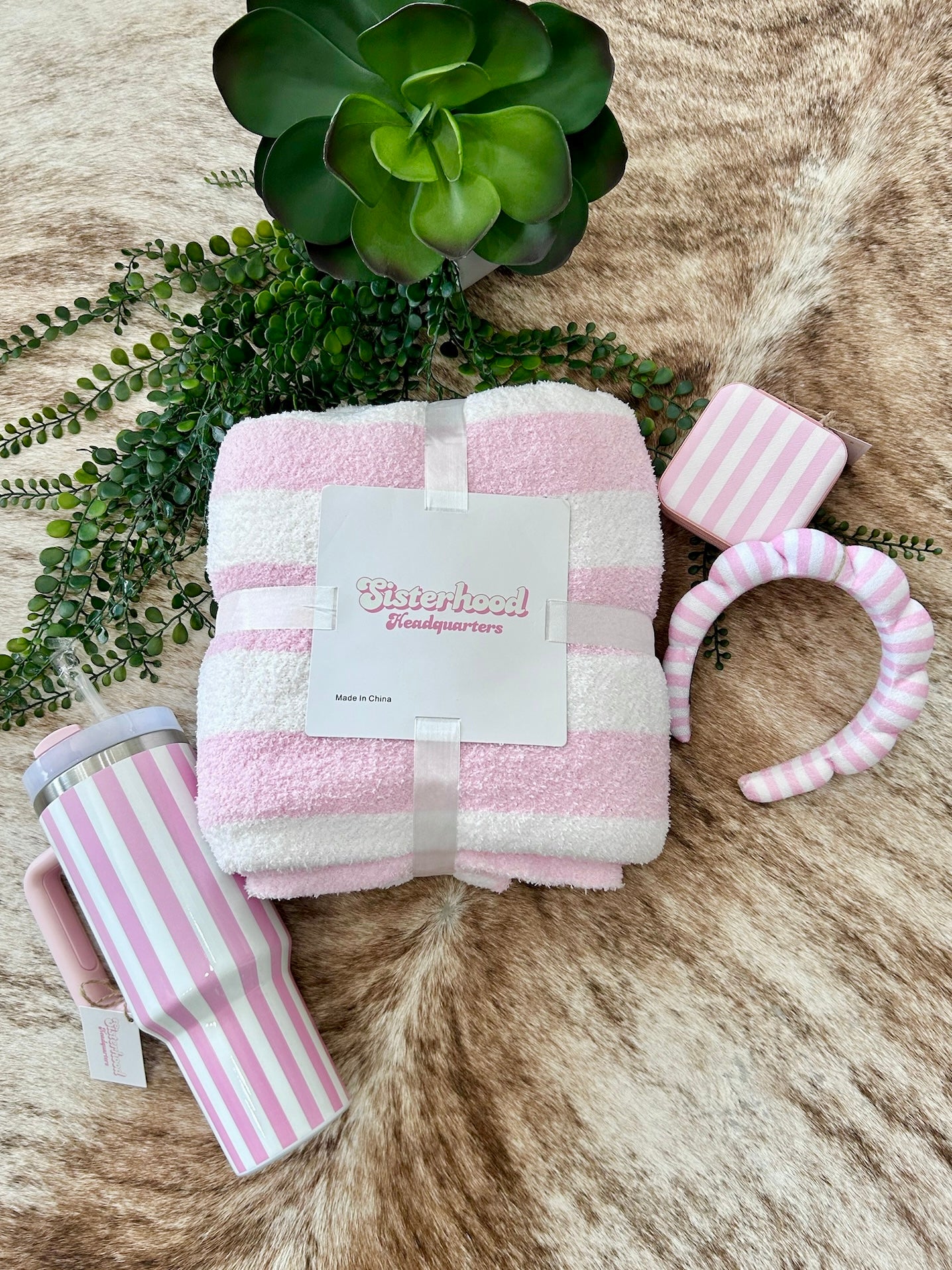 Pink Striped Blanket