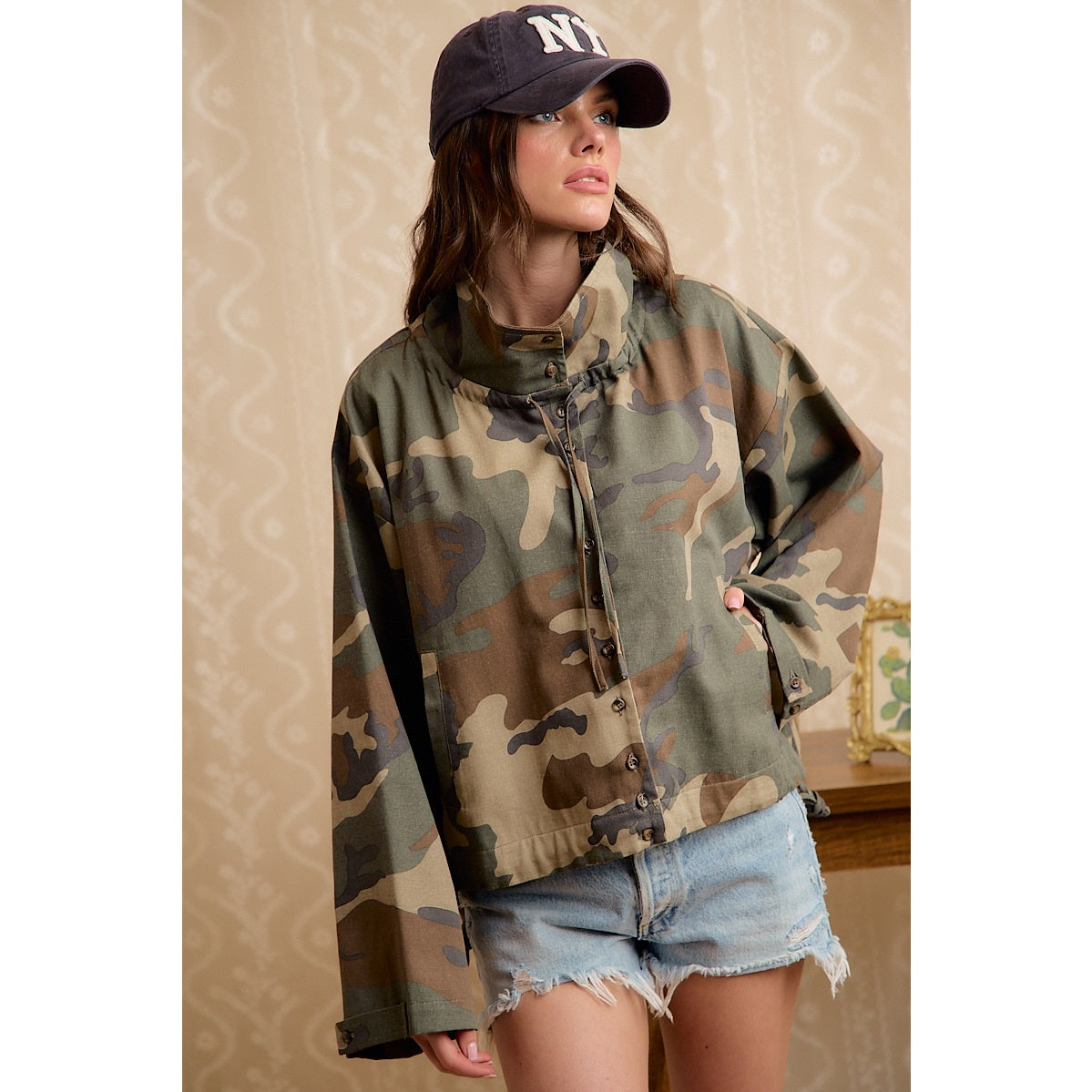 Wild As The Wind Camo Print Windbreaker