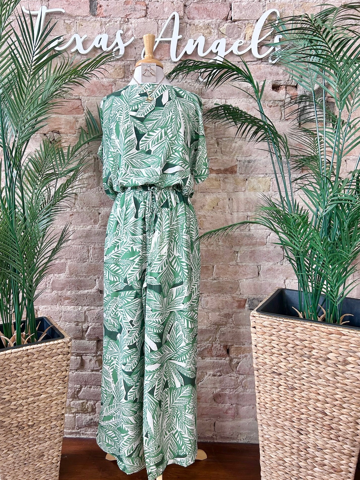 Outskirts Of Paradise Palm Tree Printed Blouse