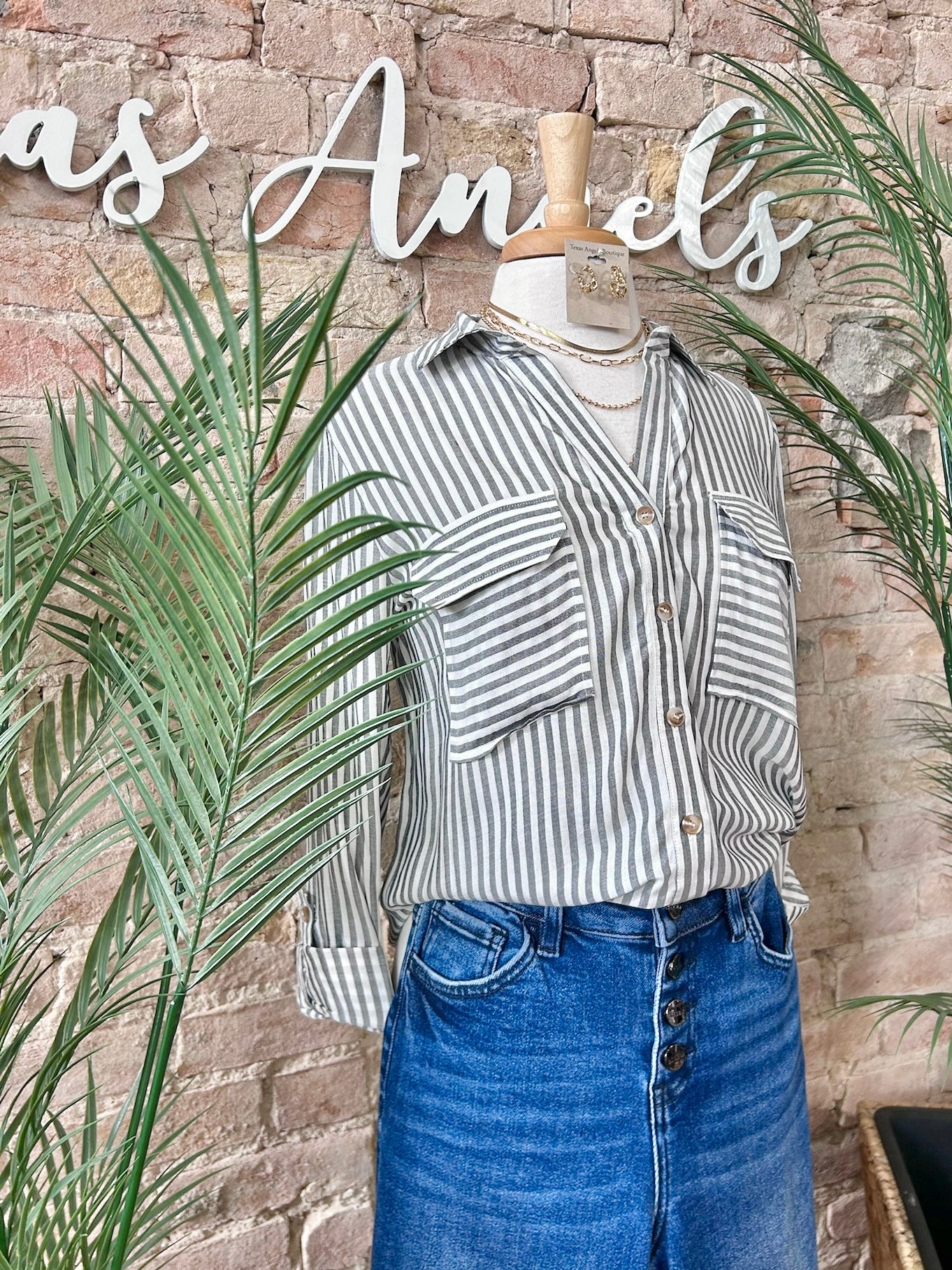 Chasin’ Sunshine Black Striped Shirt
