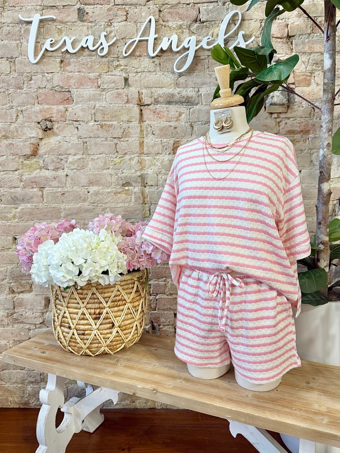 Stayin' In Pink Striped Lounge Set