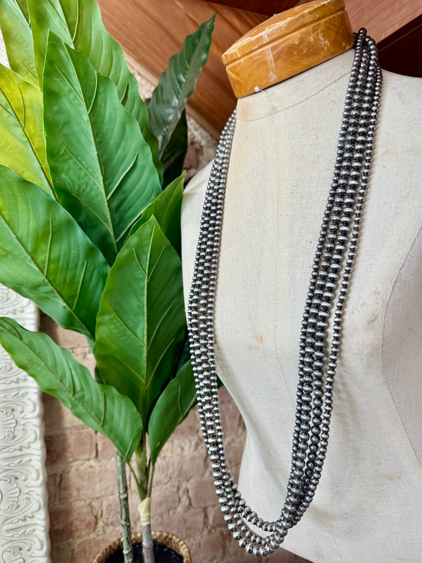 Silver Beaded Layered Necklace
