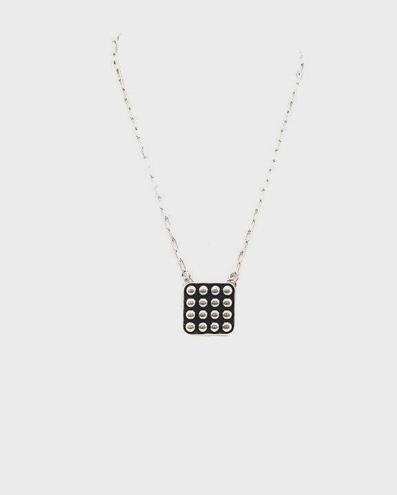 Silver Square Pendant Necklace