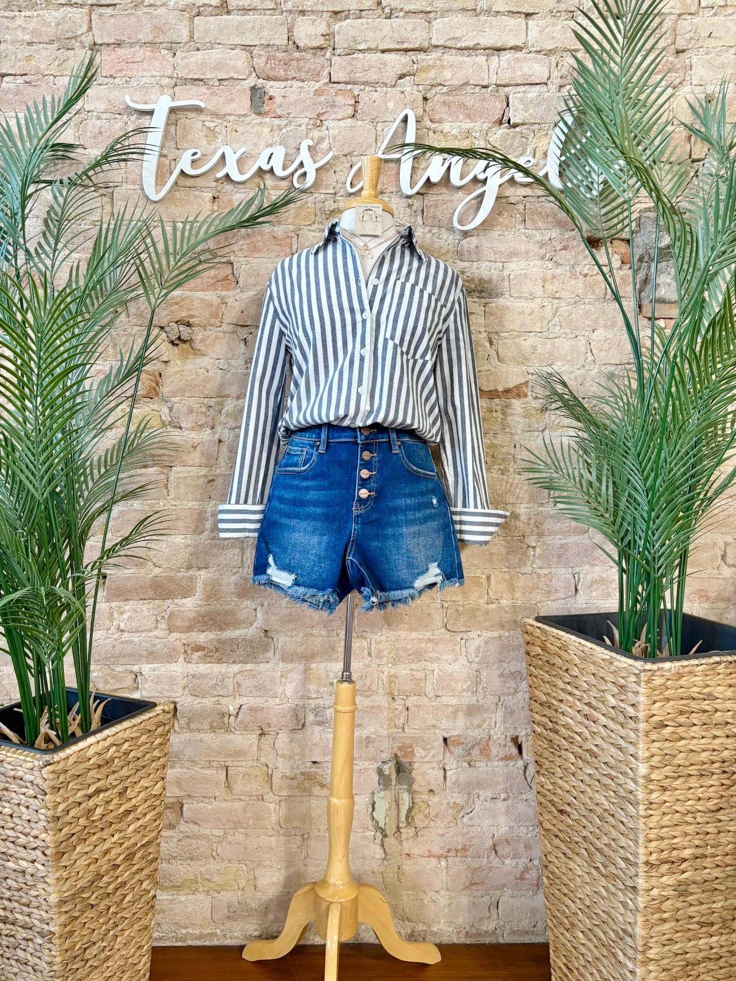 Soft Spoken Navy Striped Shirt