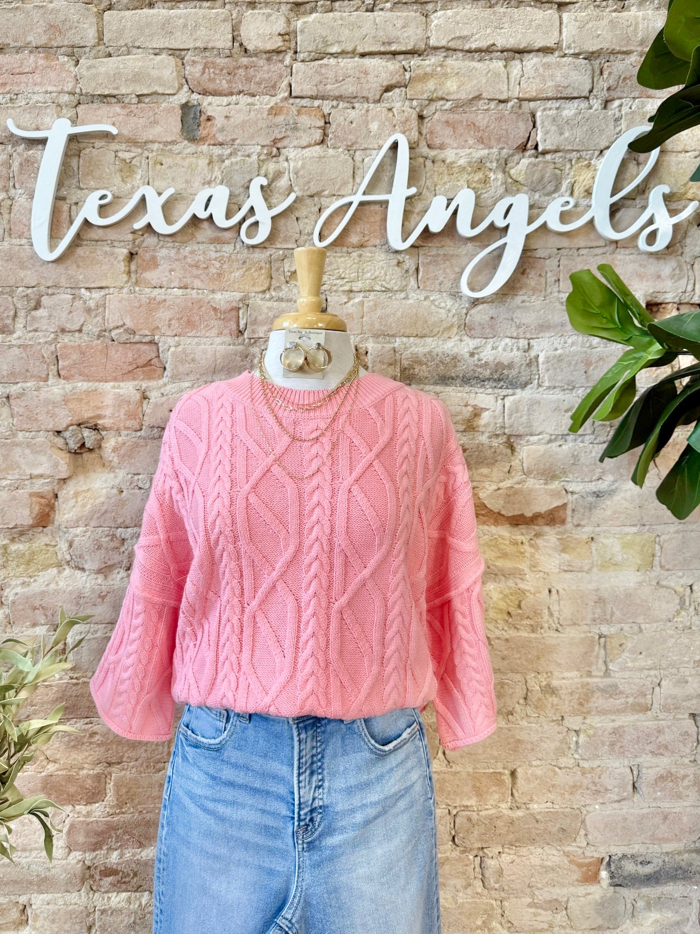 Crazy For You Coral Knit Sweater