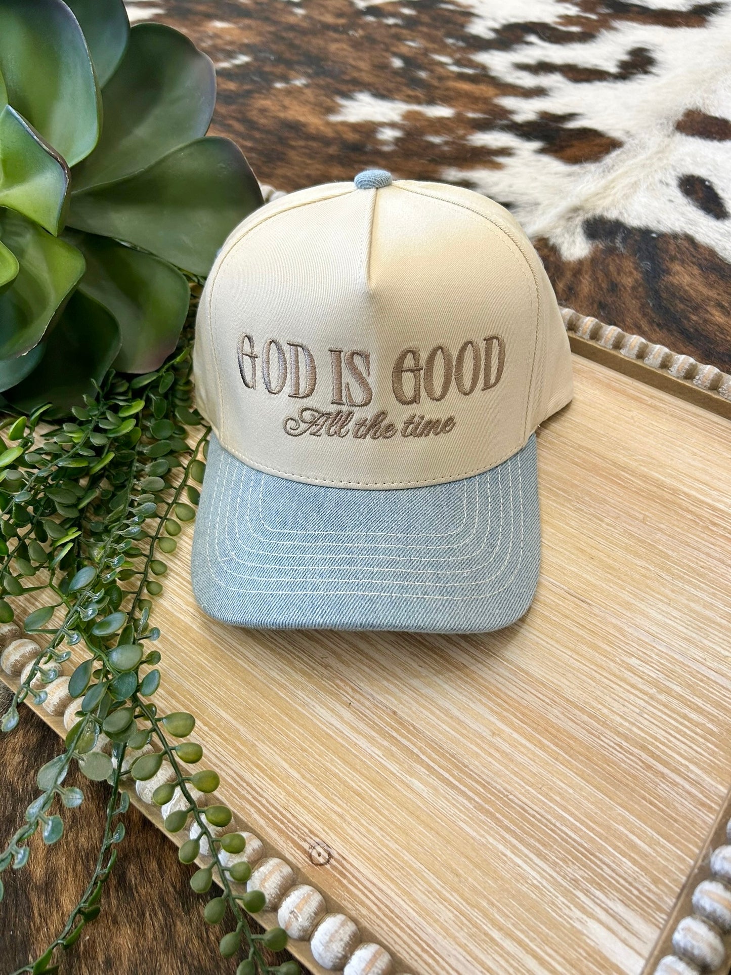 God Is Good All The Time Embroidered Trucker Hat