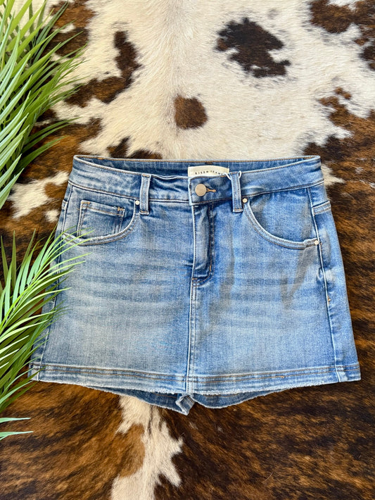 Sweet As Summer Denim Risen Skort