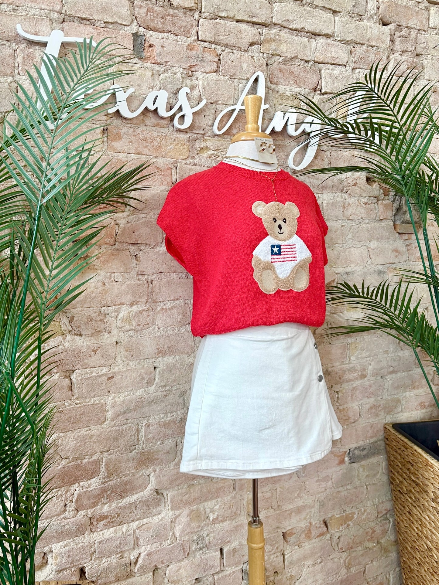 American Sweetheart Teddy Bear Knit Top
