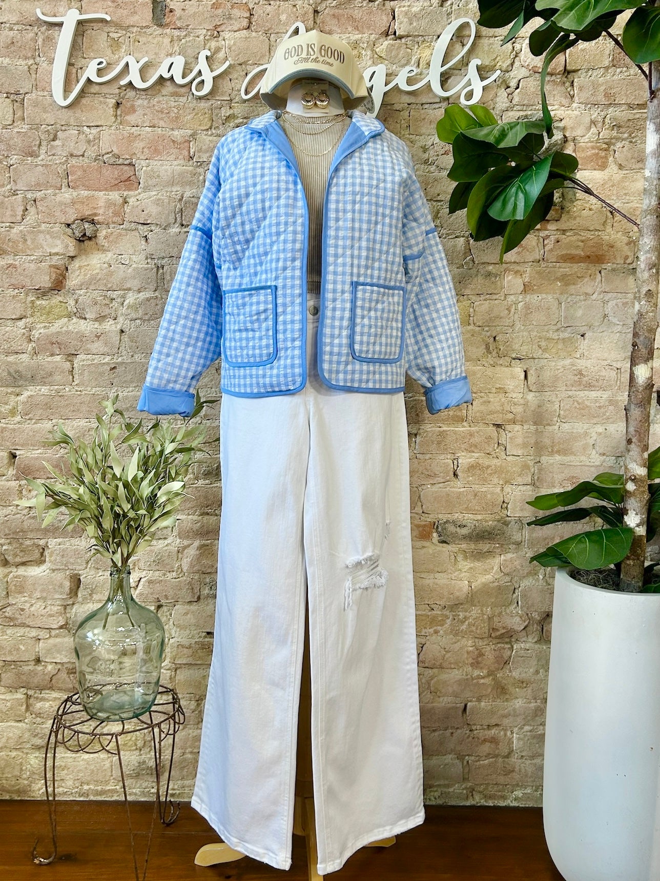 Don’t Question It Blue Plaid Quilted Jacket