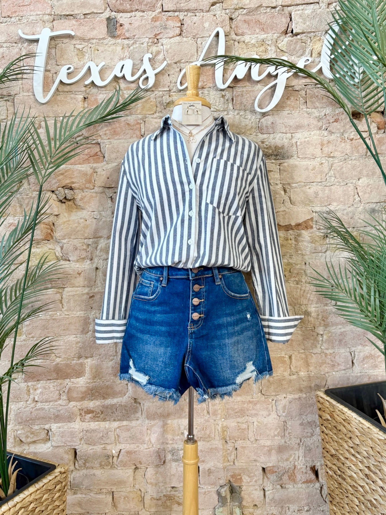 Soft Spoken Navy Striped Shirt