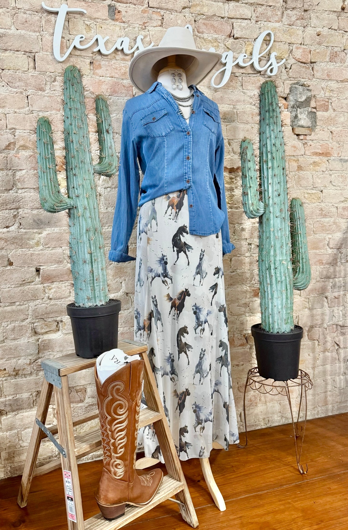 Meet Me At The Stock Show Mesh Maxi Skirt