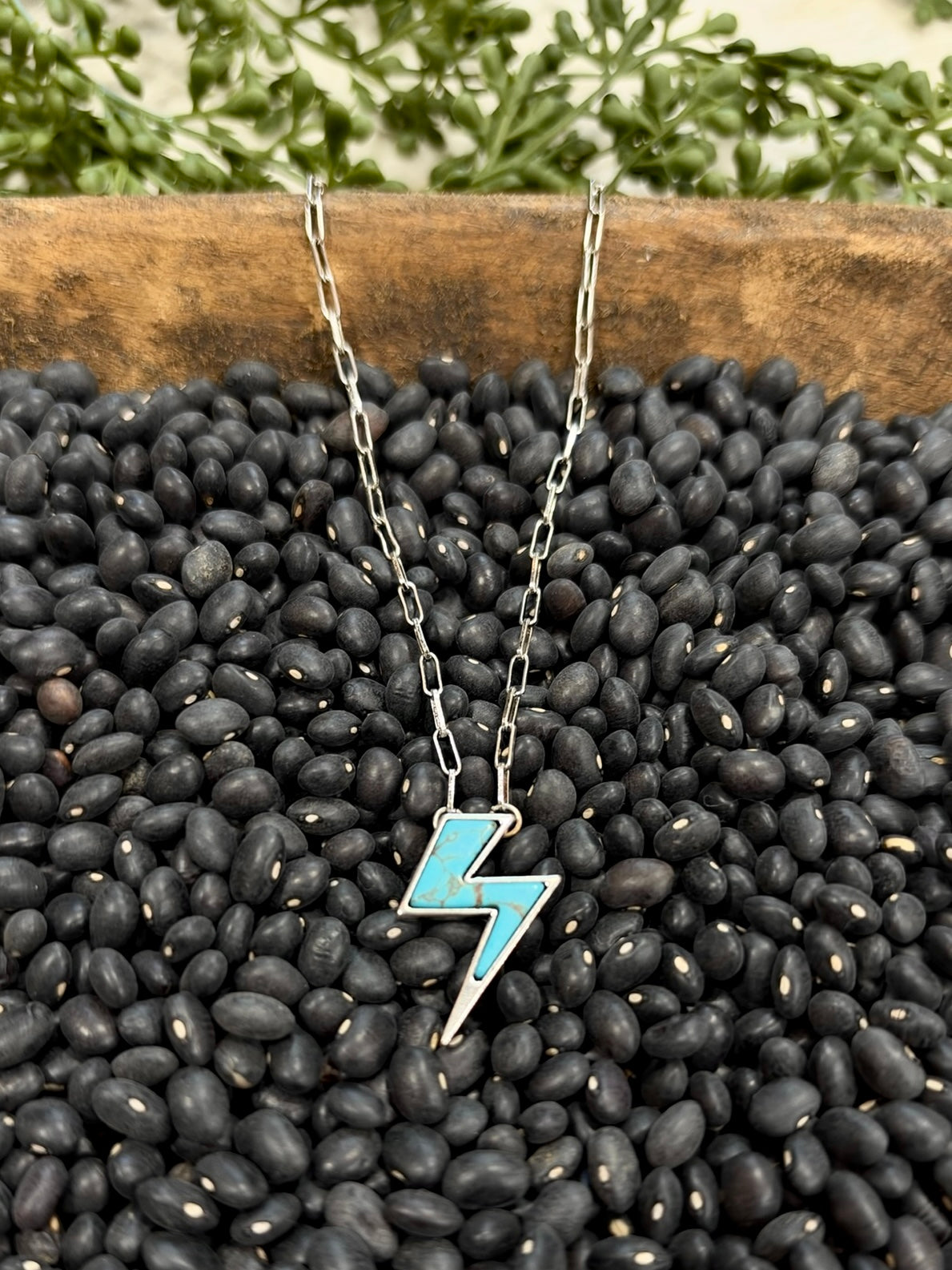 Turquoise Lightning Bolt Necklace 
