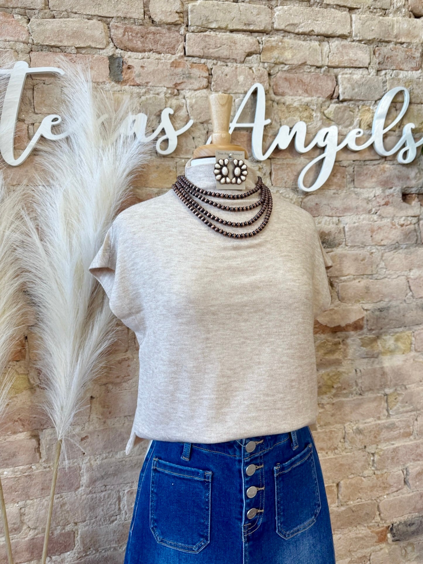 Teach Me Your Ways Taupe Knit Top