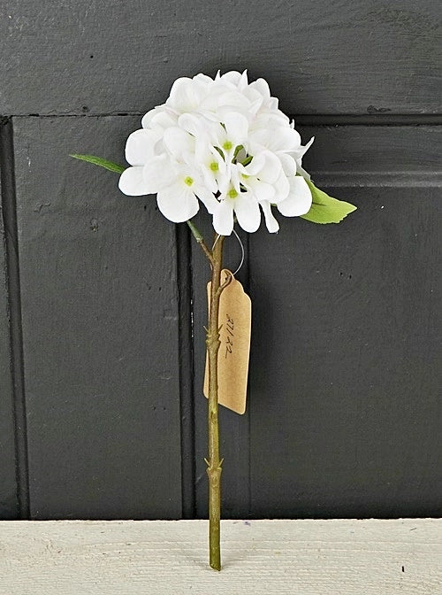 White Hydrangea Floral Pick
