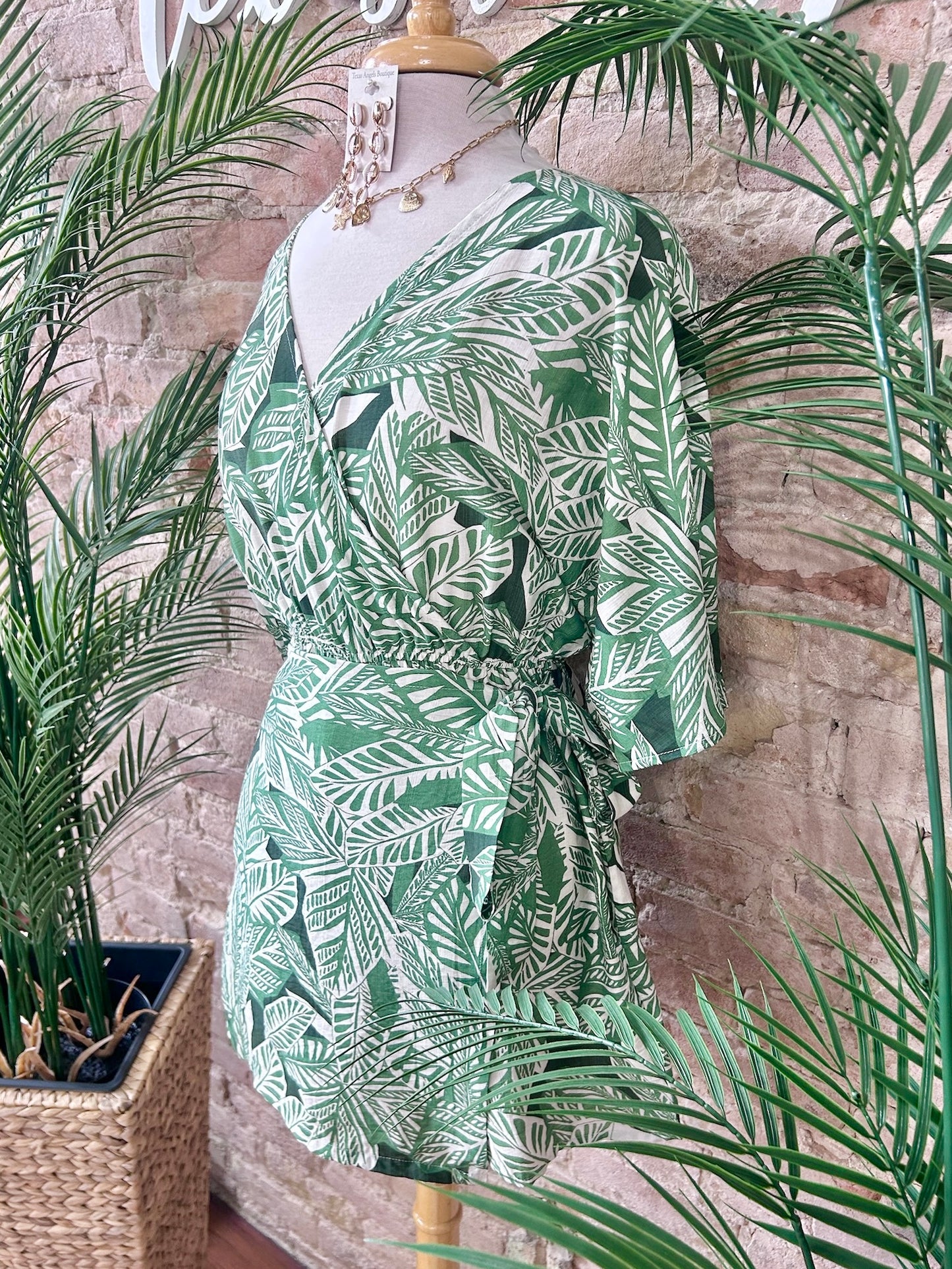 Find Me In Paradise Palm Tree Printed Romper