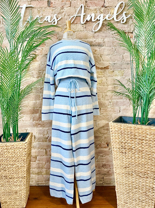 Shoreline Blue Striped Lounge Set