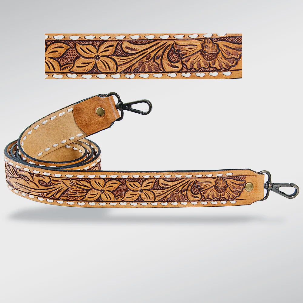 American Darling Tooled Leather Purse Strap