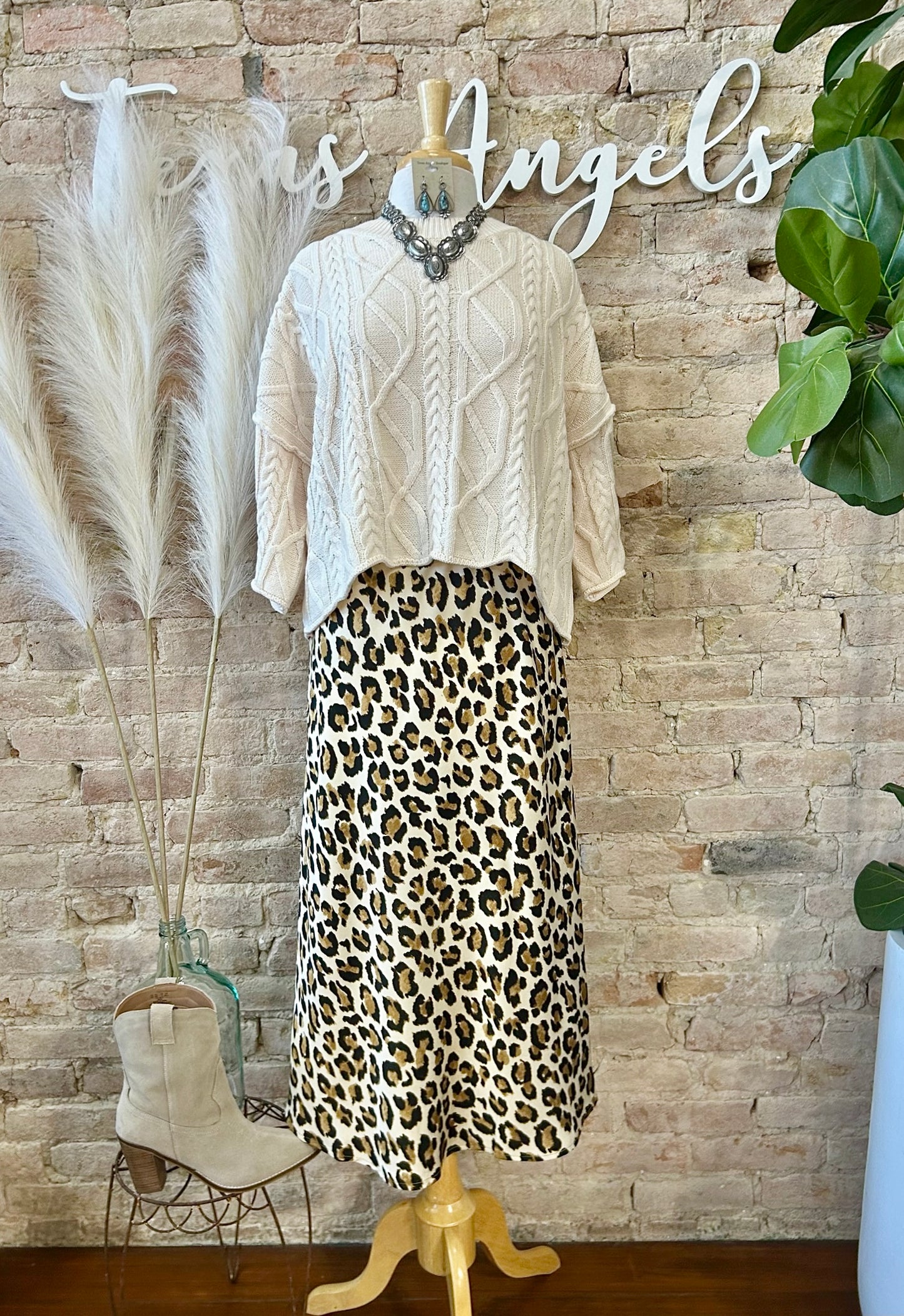 RESTOCK Like No Other Light Leopard Print Mid Maxi