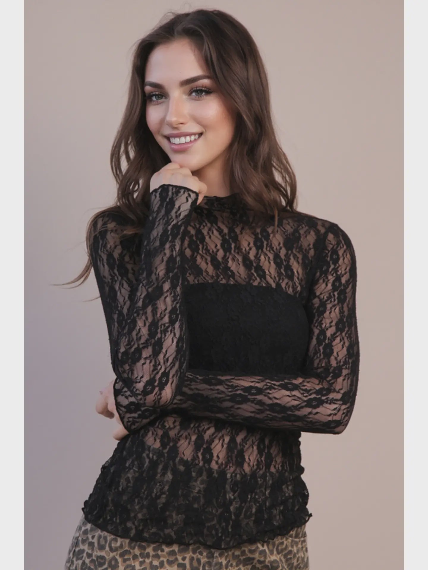 Back In Town Black Lace Top