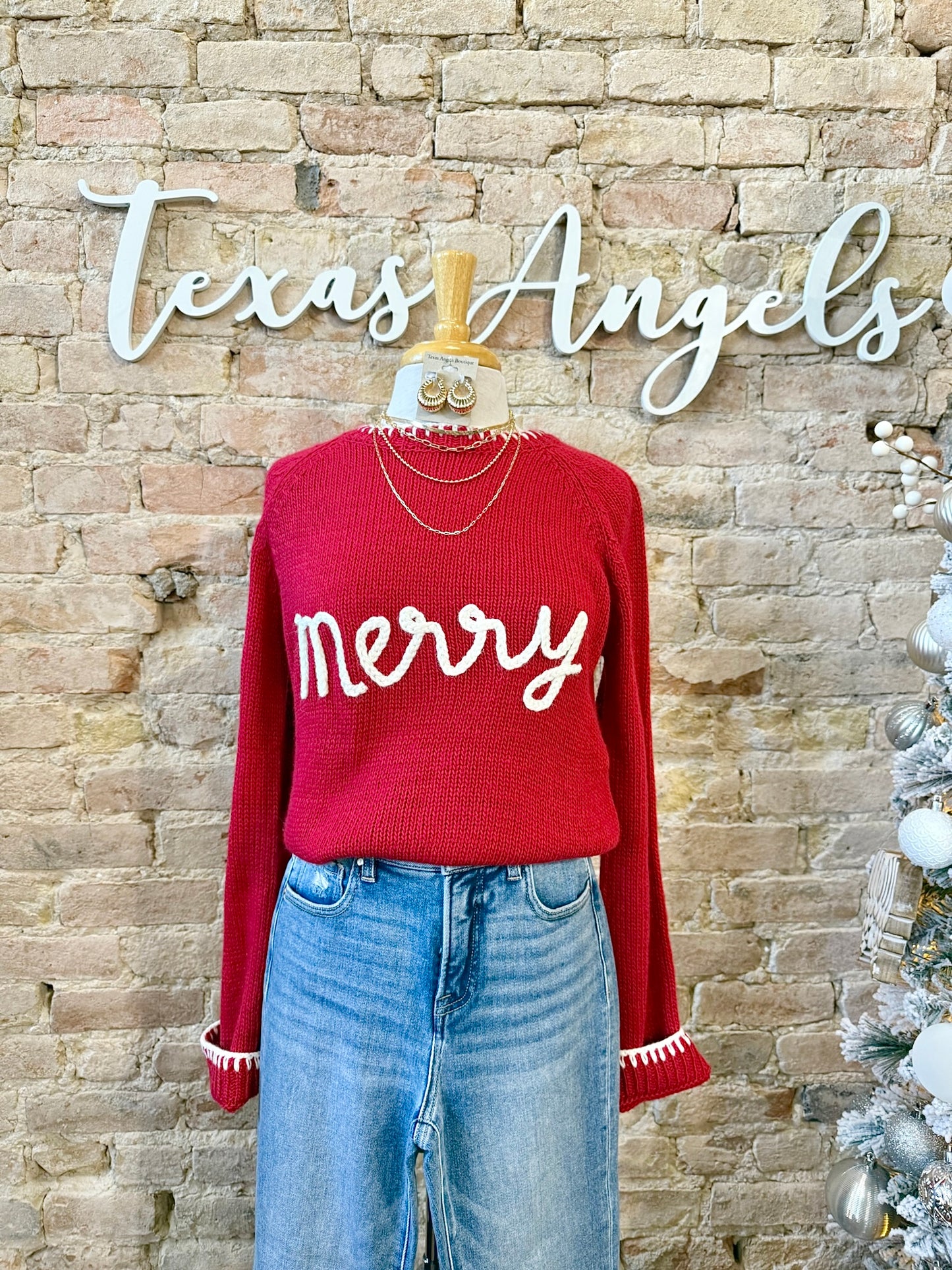 Rudolph the Red-Nosed Reindeers Red Merry Knit Sweater