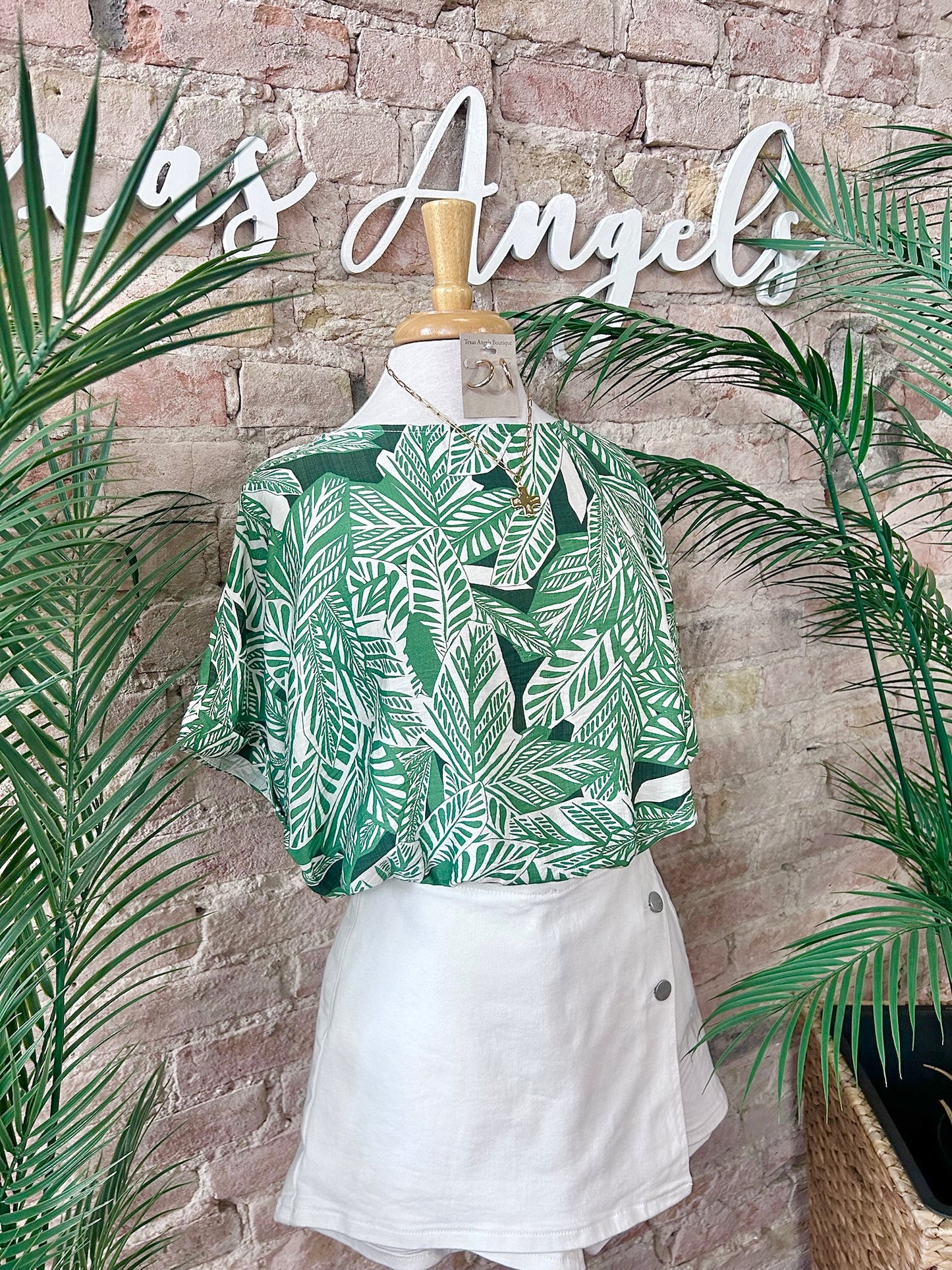 Outskirts Of Paradise Palm Tree Printed Blouse