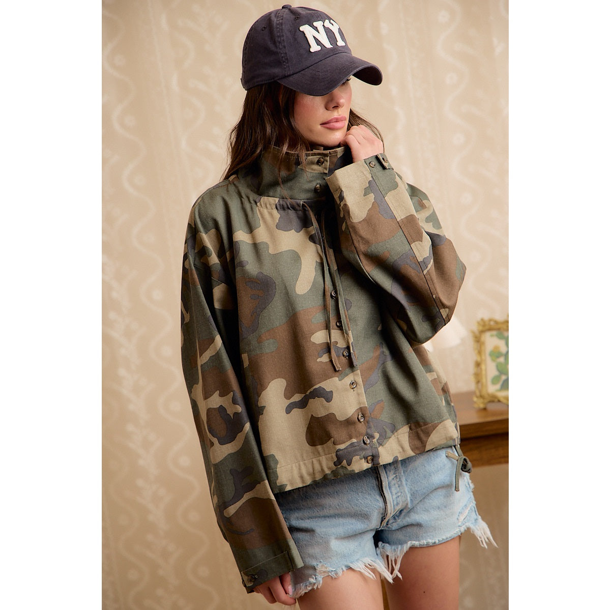 Wild As The Wind Camo Print Windbreaker
